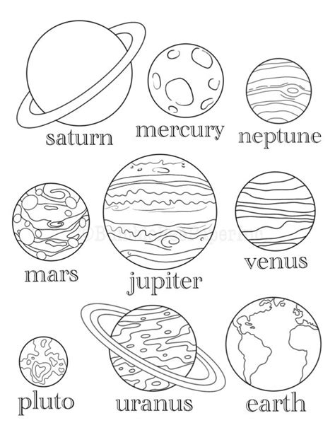planets coloring page wall art coloring home