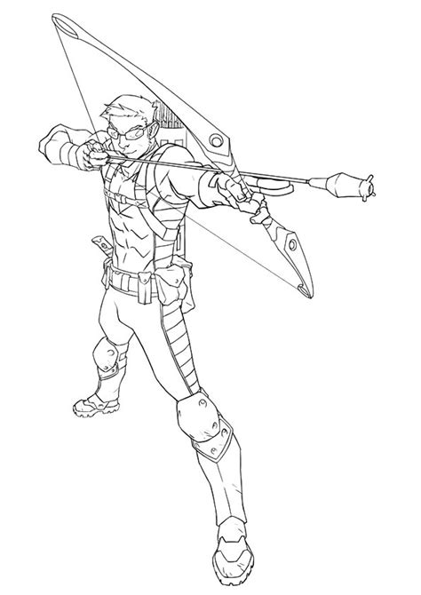 mighty hawkeye coloring page  printable coloring