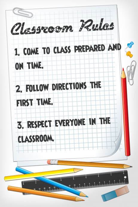 classroom rules poster template postermywall