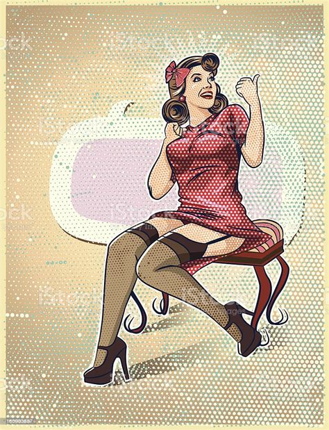 vintage pinup girl stock illustration download image now