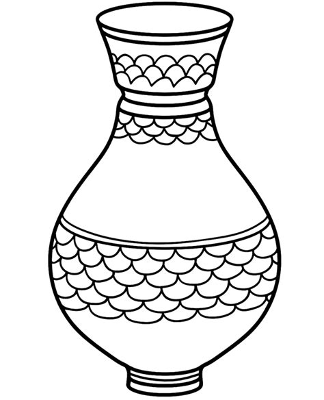 simple vase coloring sheet anneler guenue fikirleri sanat dersleri vazo