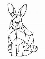 Geometric Coloring Rabbit Pages Printable Museprintables sketch template