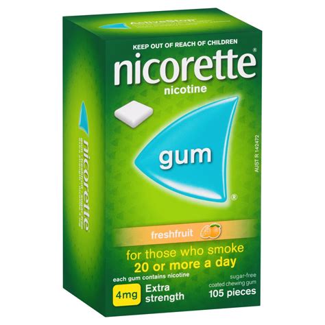 buy nicorette gum fresh fruit sugar  mg extra strength  pieces