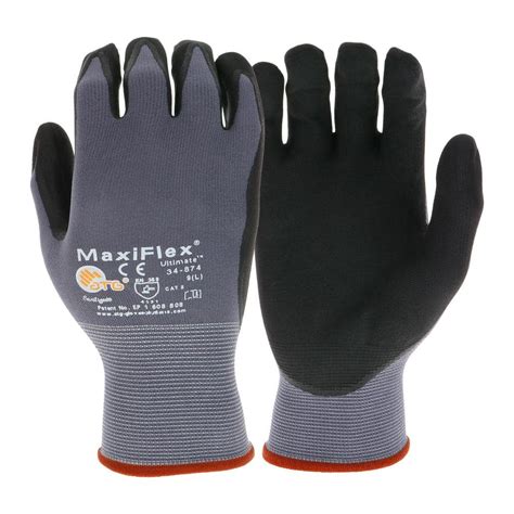 atg maxiflex ultimate mens medium gray nitrile coated work gloves
