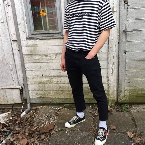 Asap Rocky X Guess Striped Tee Cdg Play Converse Low
