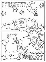 Coloring Opposites Pages Night Preschool Kids Activities Worksheets Fun Printable Doverpublications Publications Dover Theme English Welcome Festival Boost Getdrawings Learning sketch template
