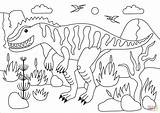 Giganotosaurus Indoraptor Colorear Jurassic Tyrannosaurus Kolorowanka sketch template