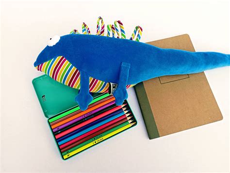 rts blue iguana plushie   school  lizard plush toy soft plush agama happy