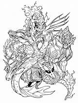 Dragons Coloring Elemental Dragon Pages Deviantart Adult Udoncrew Book Drawings Colouring Books Drawing Printable Color Sheets Mandala Detailed Pyrography Para sketch template