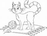 Cat Coloring Yarn Ball Pages Cool Sheets Colouring Color Discover sketch template