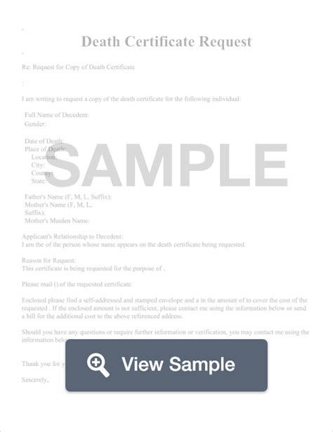 death certificate request form create   formswift