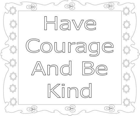 courage   kind coloring page  courage   kind love