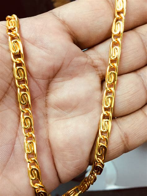 buy  gram kt gold plated neck chain  men daily wear