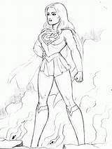 Coloring Supergirl Pages Superwoman Super Sexy Sketch Coloringhome Popular Template sketch template