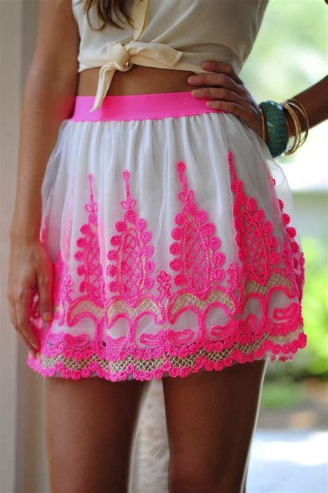 Neon Pink Skirt Fashion Style Skirt Fashion