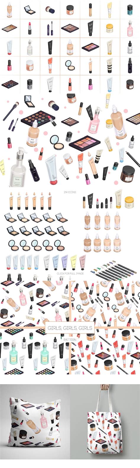makeup kit fancy illustrations blog template container design