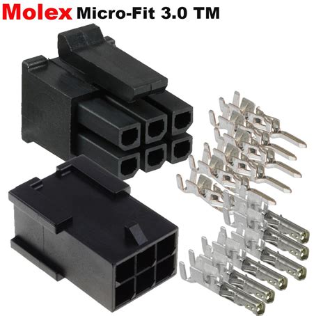 amazoncom molex micro fit  dual row  circuits male female receptacle plug wterminal