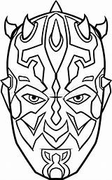 Darth Wars Maul Star Vader Coloring Drawing Easy Mask Drawings Characters Draw Pages Helmet Kids Step Ausmalbilder Printable Dessin Template sketch template