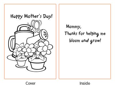printable mothers day cards  coloring mommies  cents