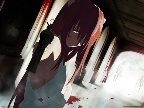 Elfen Lied Anime Anime Girls Pink Hair Red Eyes Lucy