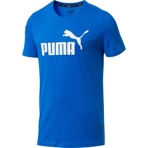 puma cotton essential logo  shirt  blue  men lyst