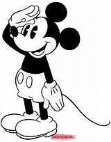 Mickey Mouse Coloring Pages Classic Disney Saluting Book Clipartmag Pdf sketch template