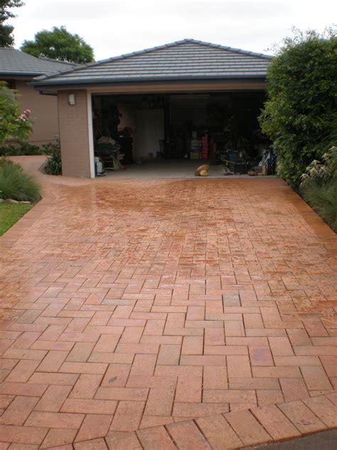 completed driveway diy backyard landscaping small brick patio driveway design