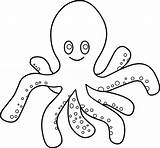 Octopus Coloring Clip Sweetclipart sketch template