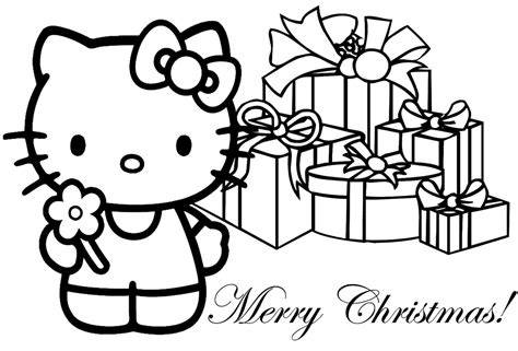 kitty christmas coloring pages realistic coloring pages