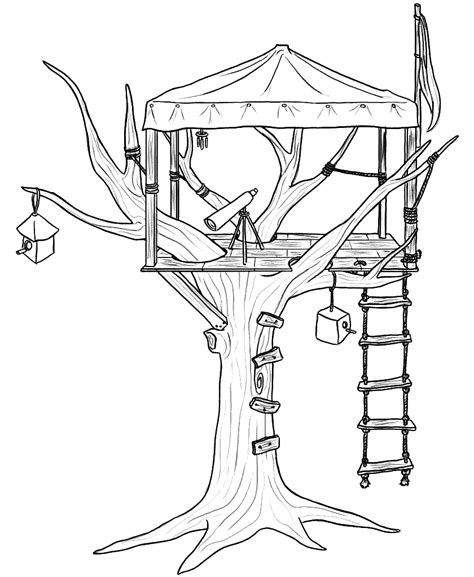 tree house coloring pages  getcoloringscom  printable
