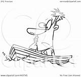 Boat Cartoon Outline Drifting Man Clip Toonaday Illustration Royalty Rf Ron Leishman 2021 sketch template