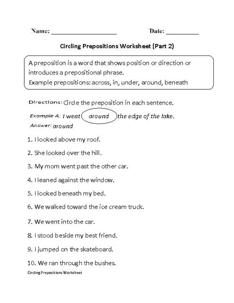 prepositions worksheets preposition worksheets prepositions