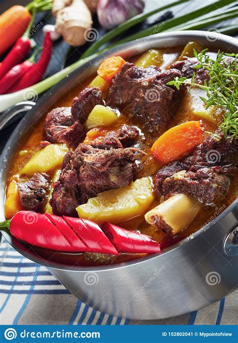 Close Up Of Hot Spicy Jamaican Curried Goat Stock Image