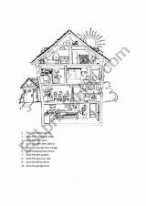 House Parts Color Worksheet Preview Worksheets Vocabulary sketch template