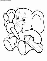 Elefante Colorear sketch template