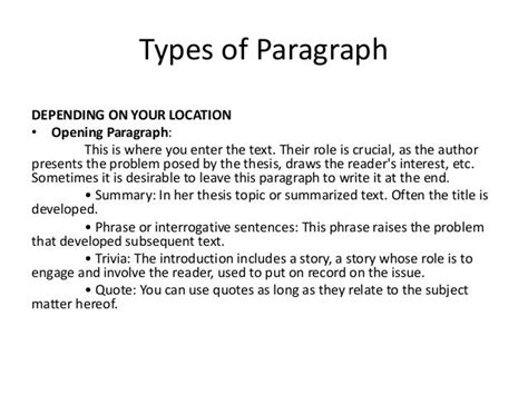 types  paragraph