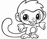 Monkey Drawing Line Drawings Cute Baby Getdrawings sketch template
