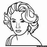 Coloring Elizabeth Taylor Pages Actress Famous Thecolor sketch template