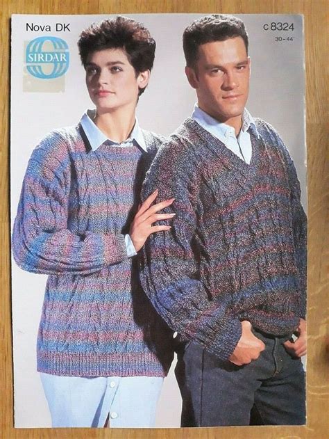 Sirdar 8324 Knitting Pattern Unisex Dk Cable Pattern Sweater Round Or V
