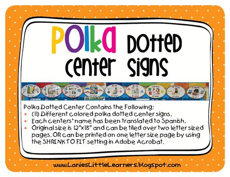 lanie s little learners polka dotted center signs
