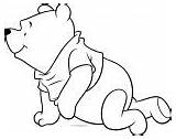 Pooh Winnie Coloring Crawling Just Wecoloringpage sketch template