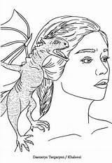 Daenerys Tronos Juego Dragons sketch template