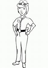 Coloring Pages Police Woman Women Female Officer Drawing Clipart Kids Uniform Sketch Leo Goldendoodle Drawings Children Popular Print Please sketch template