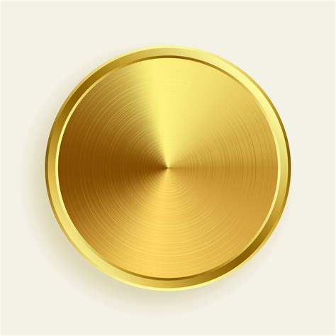 realistic gold metallic button  brushed surface texture