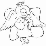 Angel Praying Kid Pages Coloring Angels Colouring Colo sketch template