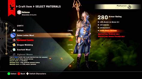 dragon age inquisition    templar armor schematic armor rating  youtube
