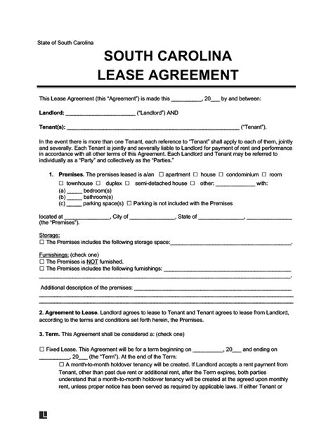 south carolina residential lease agreement create