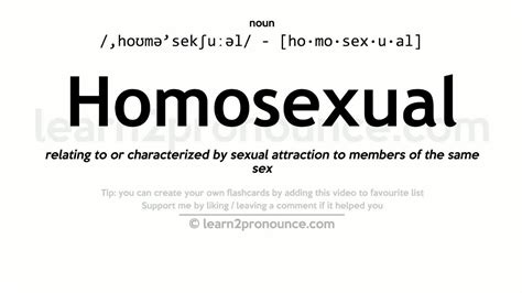 Pronunciation Of Homosexual Definition Of Homosexual Youtube