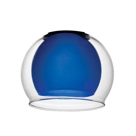 Lithonia Lighting Blue Glass With Clear Glass Bowl Shade
