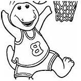 Coloring Barney Friends Playing Basketball sketch template